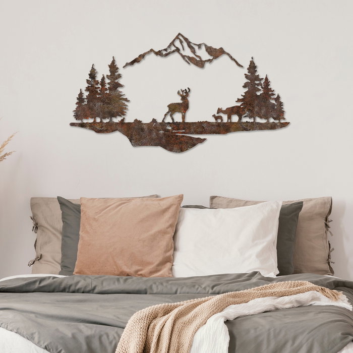 Wallity Rusty Landscape 1 - Accesorio Decorativo de Pared de Metal Antiquation